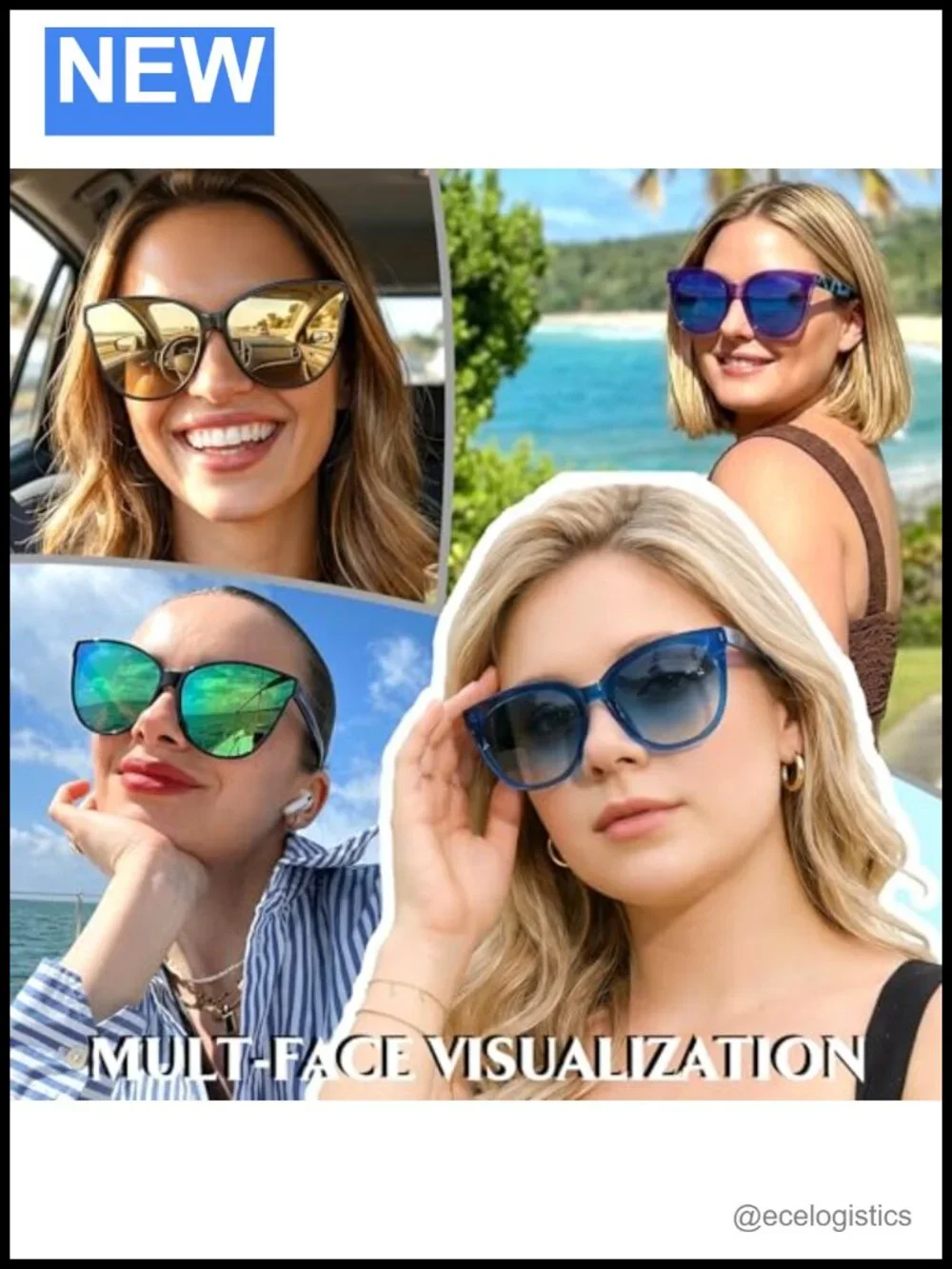 LVIOE Polarized Cat Eye Sunglasses Women UV400 Oversized Retro Sunglasses